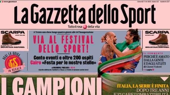 PRIMA PAGINA - Gazzetta: "I campioni restiamo noi"