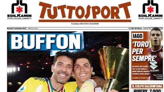 PRIMA PAGINA - Tuttosport apre con le parole di Buffon: “La verità su CR7”