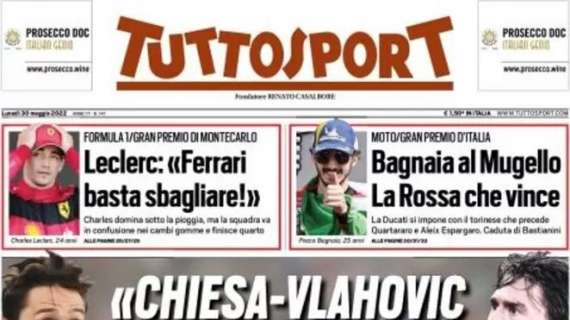 PRIMA PAGINA - Tuttosport: "Chiesa-Vlahovic: la coppia più bella"