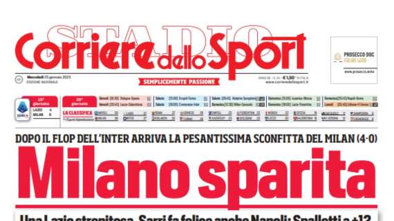 PRIMA PAGINA - Corriere dello Sport: "Milano sparita"