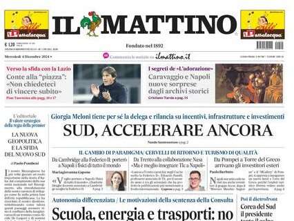 Il Mattino: "Conte alla piazza: 'Non chiedeteci di vincere subito'"