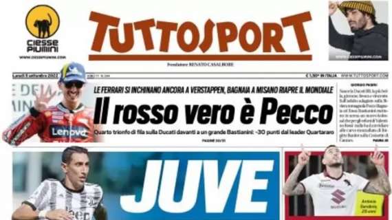 PRIMA PAGINA - Tuttosport: "Juve, intanto alza il ritmo"