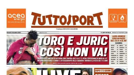 PRIMA PAGINA - Tuttosport: “Kjaer e Koulibaly: guai Scudetto”