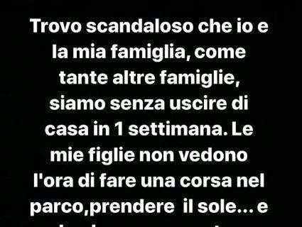 FOTO - Lady Callejon si sfoga: "Noi in casa e anziani in giro, non ve ne frega un ca**o?"