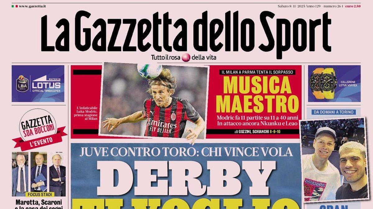 La prima della Gazzetta dello Sport: "Derby ti voglio"