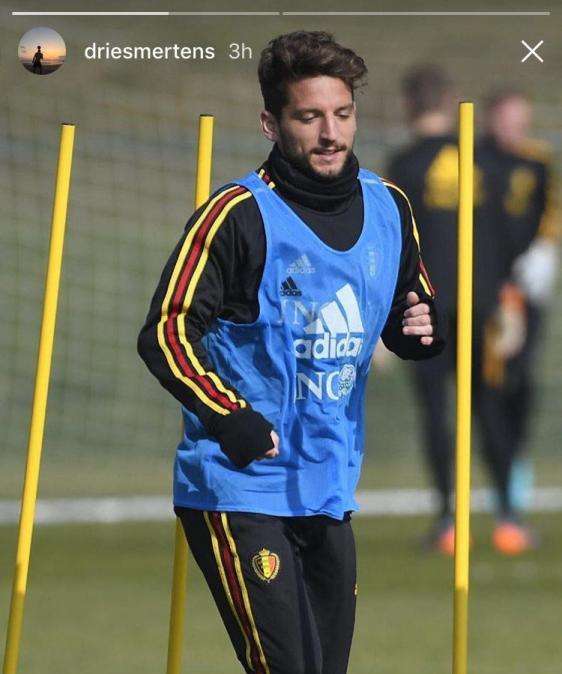 FOTO - Mertens concentrato col Belgio: lo scatto social durante l'allenamento