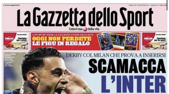 PRIMA PAGINA - Gazzetta dello Sport: "Scamcca, l'Inter scatta"