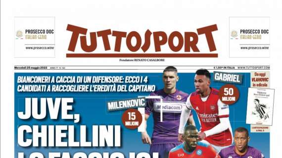 PRIMA PAGINA - Tuttosport: "Juve, Chiellini lo faccio io!"