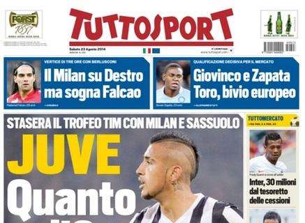FOTO - Tuttosport in prima pagina: “Toro su Zapata, Napoli si lancia su Muriel”