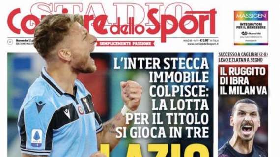 PRIMA PAGINA - CdS esalta la Lazio dopo la vittoria col Napoli: “Da scudetto!”