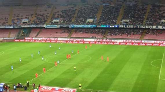 La Curva A carica gli azzurri a fine gara in vista della Juve: "A Torino undici leoni!"