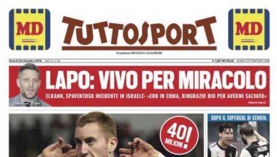 PRIMA PAGINA - Tuttosport: "Kulusevski, è Inter-Juve!"