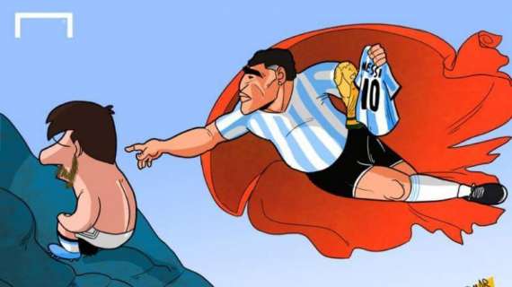FOTO - Maradona si muove per riportare Messi in Nazionale: l'immagine virale sul web
