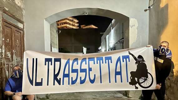FOTO - "Ultrassettat", lo striscione dei tifosi disabili. Sarà esposto da Napoli-Inter