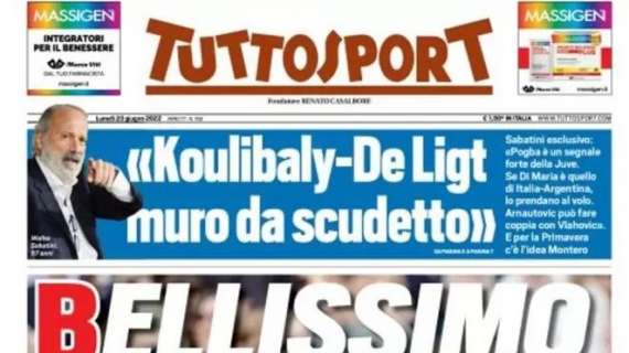 PRIMA PAGINA - Tuttosport: "Koulibaly-De Ligt: muro da scudetto"