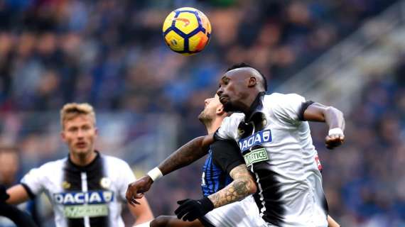 Udinese-Sassuolo sull'1-1 al 45': due reti a ridosso dell'intervallo