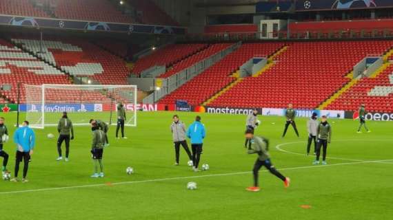 VIDEO/FOTO TN - Azzurri in campo ad Anfield: rifinitura in corso verso il Liverpool
