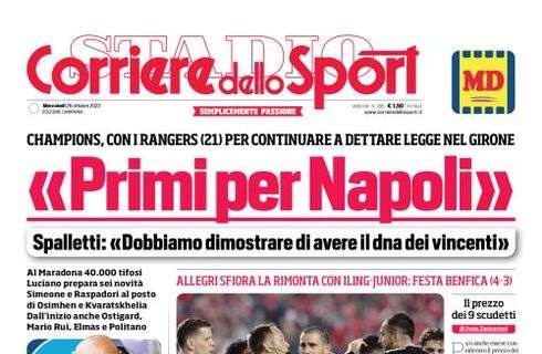 PRIMA PAGINA - CdS Campania: ”Spalletti: 'Primi per Napoli'"
