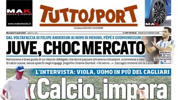 PRIMA PAGINA - Tuttosport: "Juve, choc mercato"