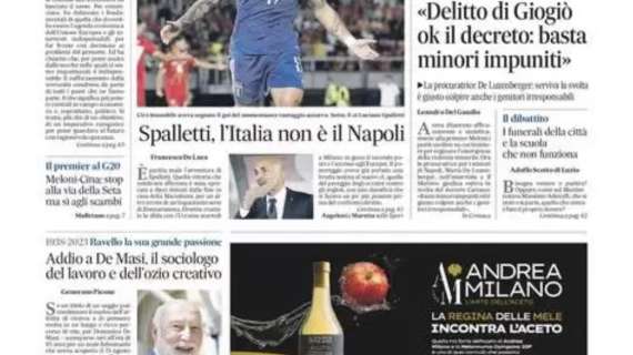 PRIMA PAGINA - Il Mattino: "Spalletti, l'Italia non è il Napoli"