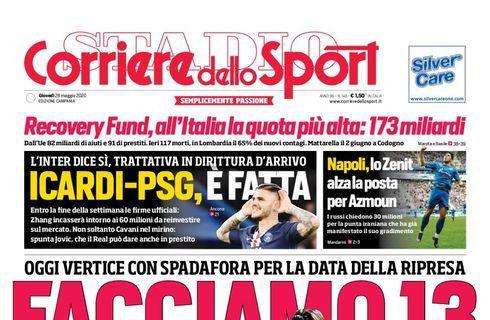 PRIMA PAGINA - CdS Campania: "Napoli, lo Zenit alza la posta per Azmoun"