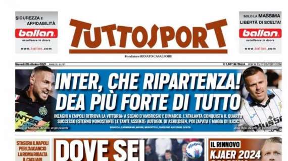 PRIMA PAGINA - Tuttosport: "Dove sei Juve?"