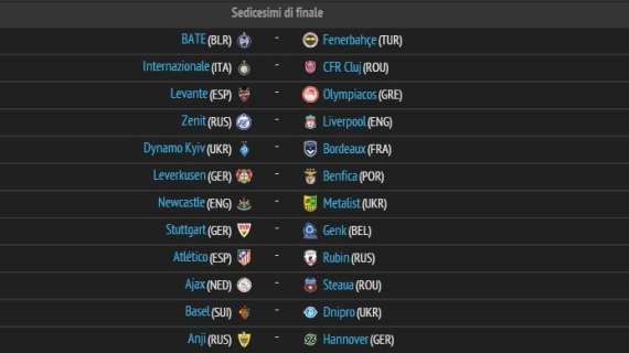 FOTO - Europa League, ecco tutti gli accoppiamenti dei sedicesimi!
