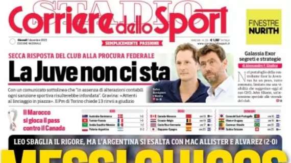 PRIMA PAGINA - CdS: "Messi Chicos. E Lozano torna a casa: l'Arabia segna nel recupero"