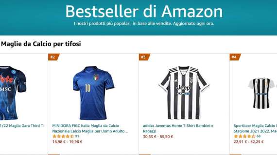 FOTO - Nuova maglia vola su Amazon: è la più venduta e 4° prodotto in “Calcio”