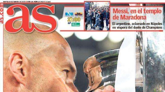 PRIMA PAGINA - As: "Messi nel tempio di Maradona, Napoli lo acclama"