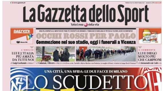 PRIMA PAGINA - Gazzetta dello Sport apre con le milanesi: "Lo scudetto sottosopra"