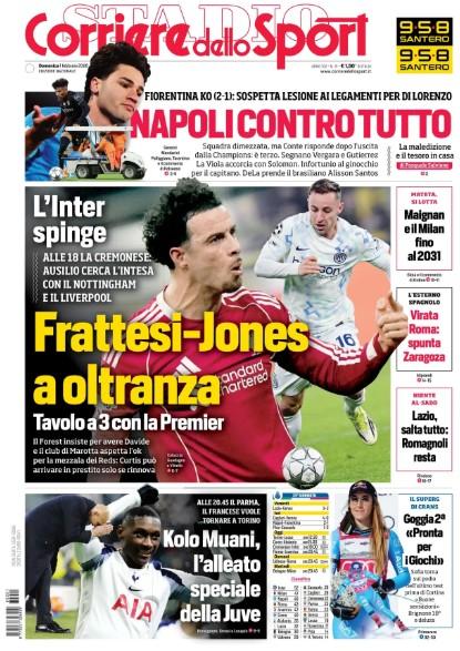 Corriere dello Sport in taglio alto: "Napoli contro tutto"