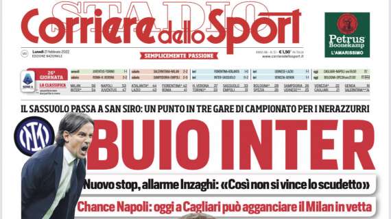 PRIMA PAGINA - CdS: “Chance Napoli: oggi a Cagliari può agganciare il Milan in vetta”
