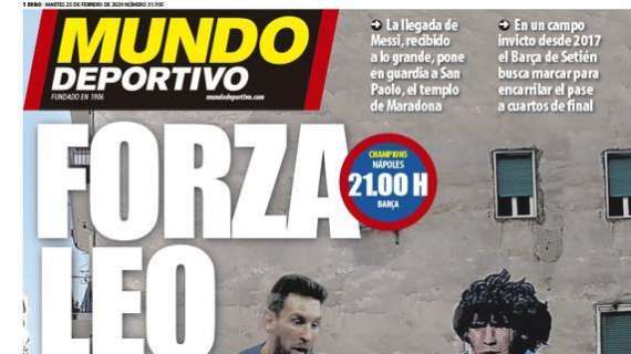 PRIMA PAGINA - Mundo Deportivo: "Messi mette in guardia il tempio di Maradona"