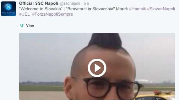 VIDEO - Napoli arrivato a Bratislava, Hamsik dà il benvenuto in Slovacchia