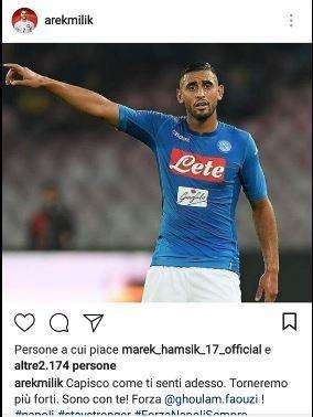 FOTO - Milik rincuora Ghoulam: "Capisco come ti senti, ma torneremo più forti!"