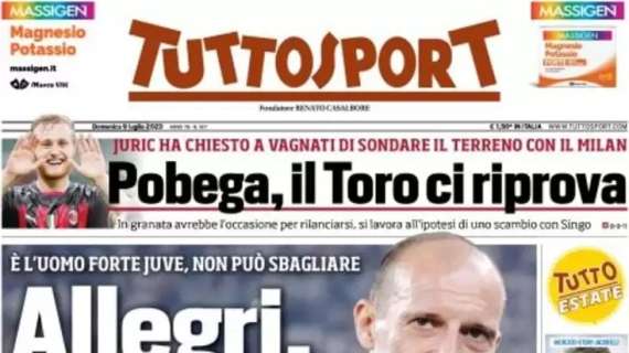 PRIMA PAGINA – Tuttosport: “Allegri, l’ultimo jolly”