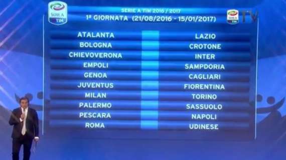 Serie A, prima giornata: il Napoli esordirà a Pescara. Per la Juve subito la Fiorentina