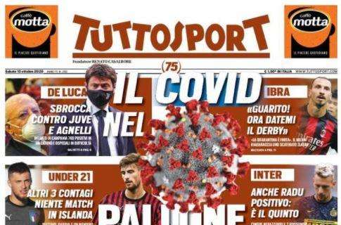 PRIMA PAGINA - Tuttosport: "Il Covid nel pallone. De Luca sbrocca contro Agnelli"