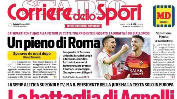PRIMA PAGINA - CdS: "Un pieno di Roma. Toloi e Ricci i nuovi azzurri"