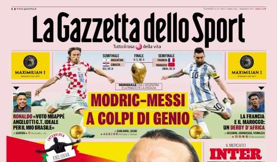 PRIMA PAGINA - Gazzetta: "Modric-Messi a colpi di genio. Dumfries al Chelsea"