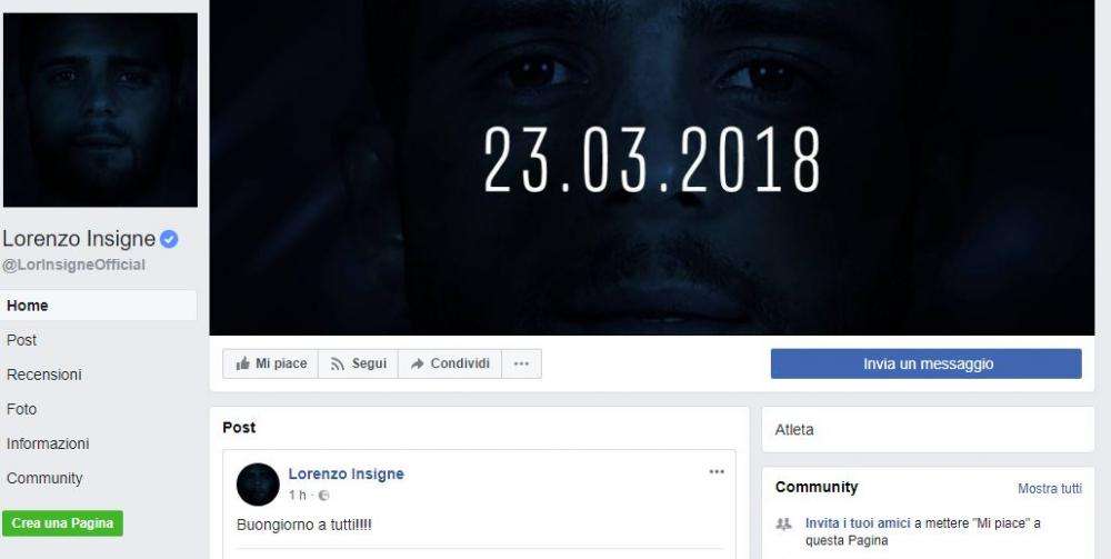 Insigne sbarca sui social: aperti i profili Facebook, Instagram, Twitter e Weibo 