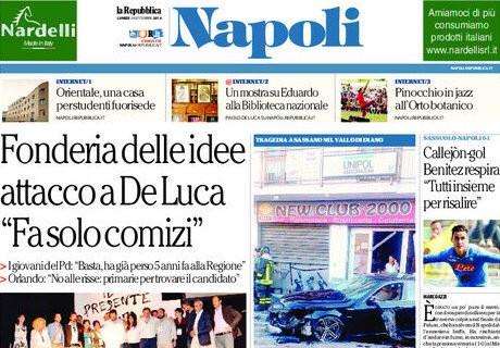 FOTO - Repubblica Napoli: "Callejon-gol, Benitez respira. Tutti insieme per risalire"