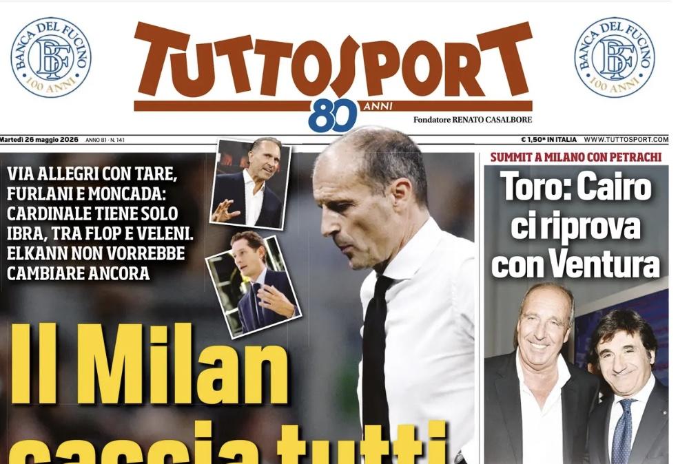 Spalletti resta in sella, Tuttosport: "Il Milan caccia tutti, la Juve no”