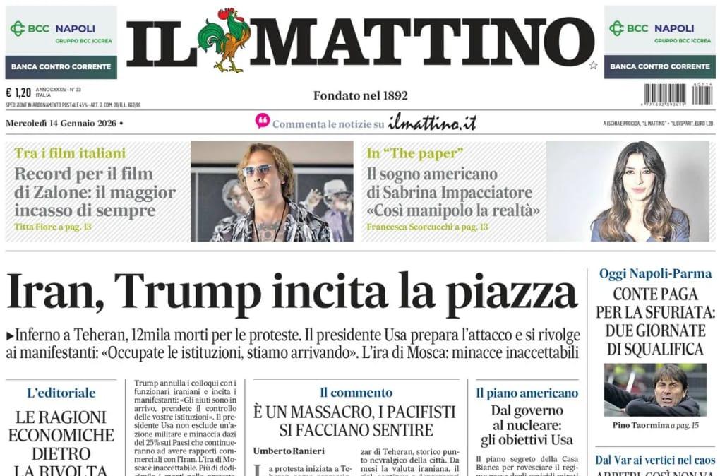 Il Mattino:  “Conte paga la sfuriata: due giornate di squalifica”