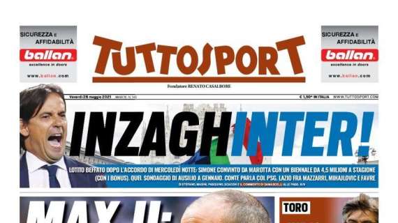 PRIMA PAGINA - Tuttosport: "Max II: la mia Juve”