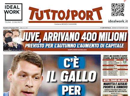 PRIMA PAGINA - Tuttosport titola: "Juve, arrivano 400 milioni"