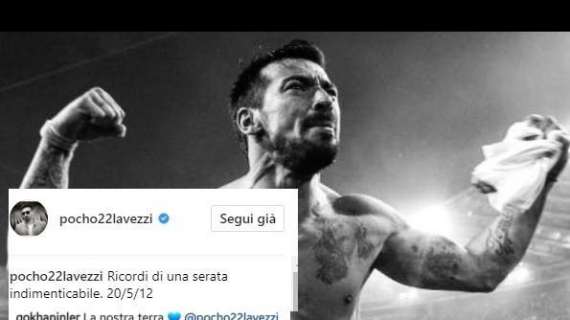 FOTO - Lavezzi ricorda il trionfo in Coppa Italia sui social, puntuale la risposta di Inler...