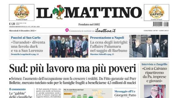 PRIMA PAGINA - Il Mattino: "Paolo Cannavaro: Mazzarri diede la scossa"