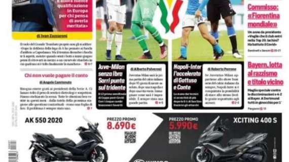 PRIMA PAGINA - CdS: "Napoli-Inter, l'accelerata di Gattuso e Conte"